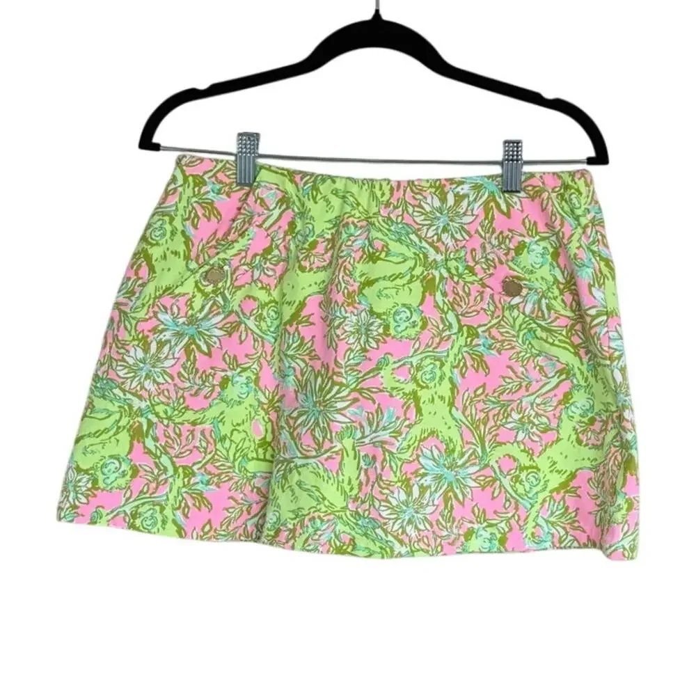 Lilly Pulitzer Madison Skort Chimply Chic Monkey Print Size M
